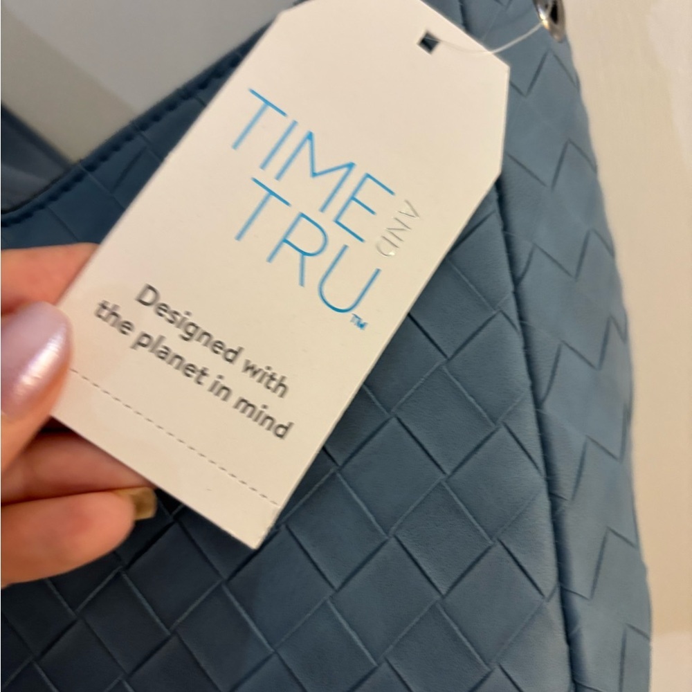 Time & Tru Woven Shoulder Bag in Slate Blue NWT - Picture 3 of 6